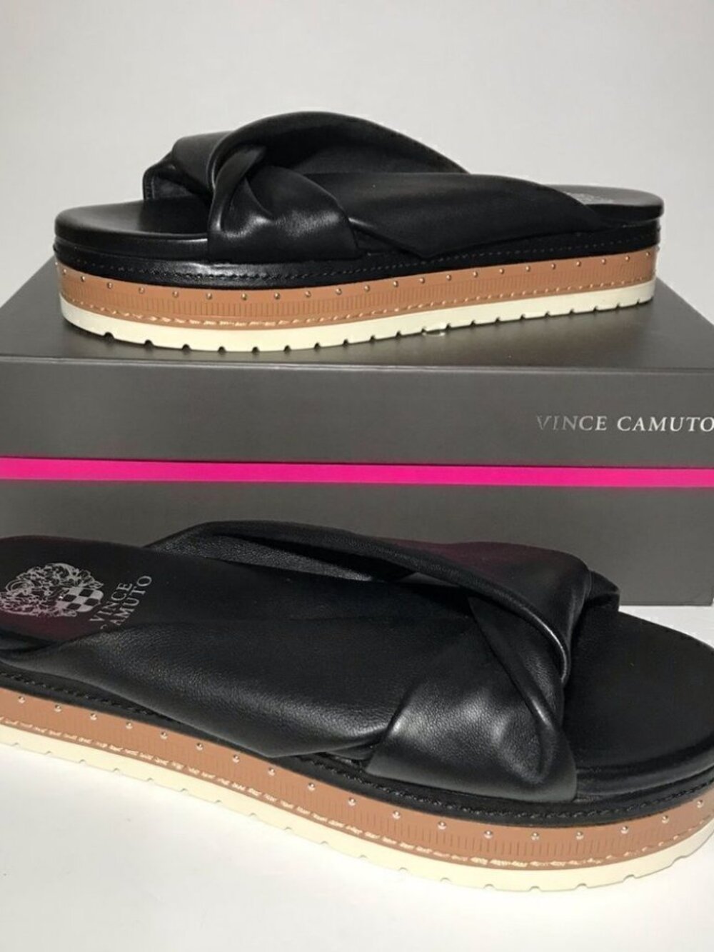 Vince Camuto Rareden Leather Slide Sandals